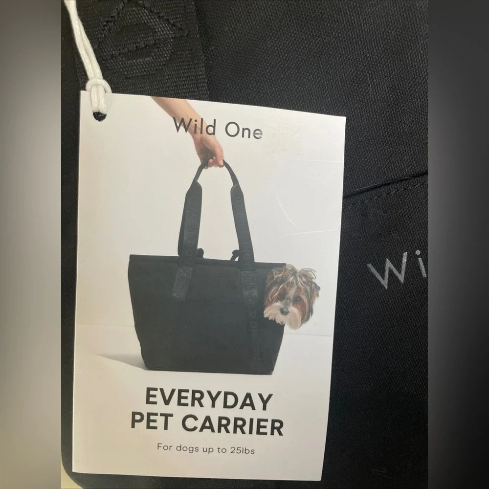 New Wild One Everyday Pet Carrier 100% COTTON Canvas Black Light Dog Carrier Bag